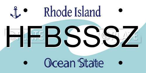 HFBSSSZ Rhode Island License Plate