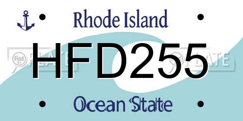 HFD255 Rhode Island License Plate