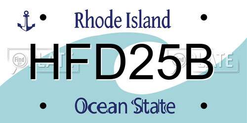 HFD25B Rhode Island License Plate