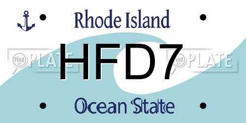 HFD7 Rhode Island License Plate
