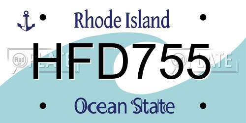 HFD755 Rhode Island License Plate