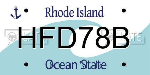 HFD78B Rhode Island License Plate