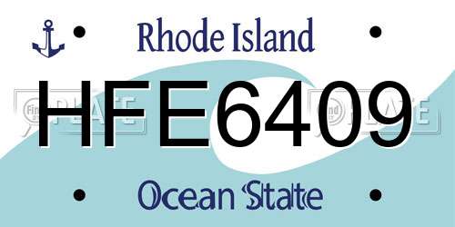 HFE6409 Rhode Island License Plate