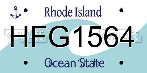 HFG1564 Rhode Island License Plate