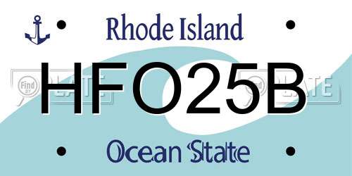 HFO25B Rhode Island License Plate