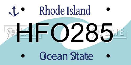 HFO285 Rhode Island License Plate