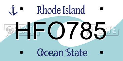 HFO785 Rhode Island License Plate