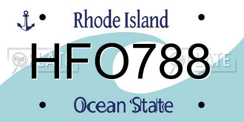 HFO788 Rhode Island License Plate