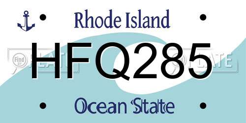 HFQ285 Rhode Island License Plate
