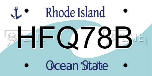 HFQ78B Rhode Island License Plate