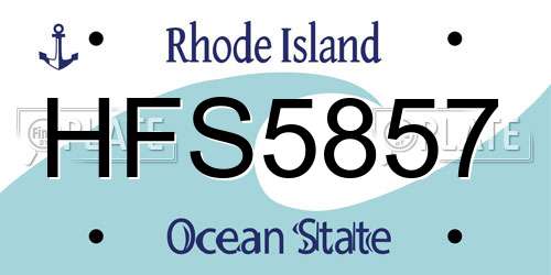 HFS5857 Rhode Island License Plate