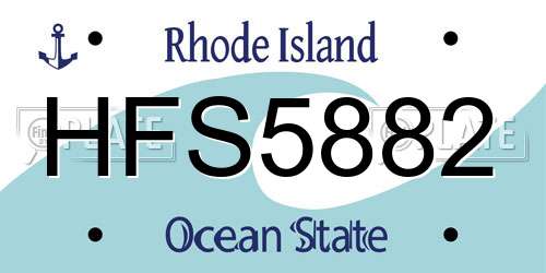 HFS5882 Rhode Island License Plate