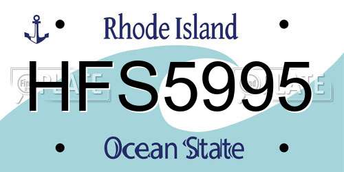 HFS5995 Rhode Island License Plate