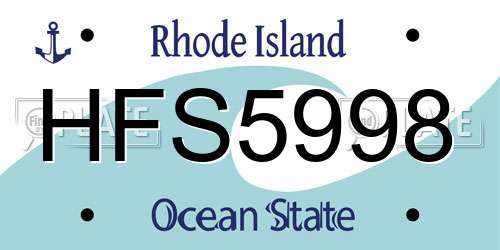 HFS5998 Rhode Island License Plate