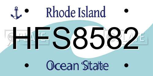 HFS8582 Rhode Island License Plate