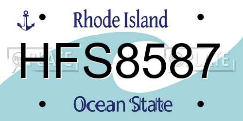 HFS8587 Rhode Island License Plate