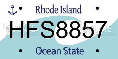 HFS8857 Rhode Island License Plate