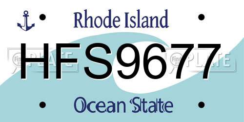 HFS9677 Rhode Island License Plate