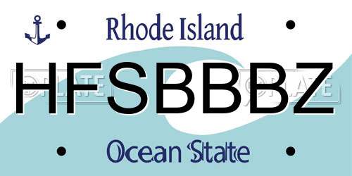 HFSBBBZ Rhode Island License Plate