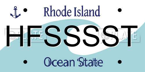 HFSSSST Rhode Island License Plate