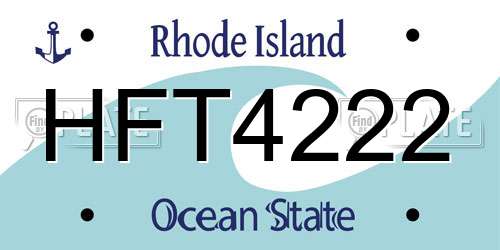 HFT4222 Rhode Island License Plate