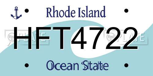 HFT4722 Rhode Island License Plate