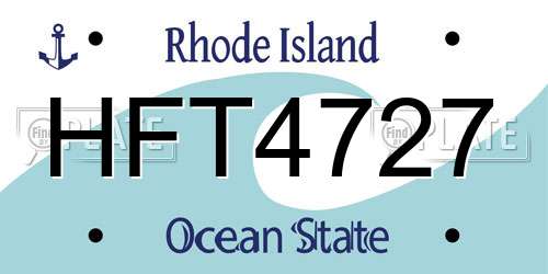HFT4727 Rhode Island License Plate