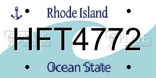 HFT4772 Rhode Island License Plate