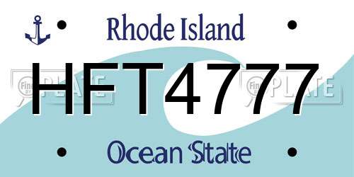 HFT4777 Rhode Island License Plate