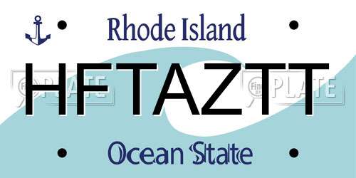 HFTAZTT Rhode Island License Plate