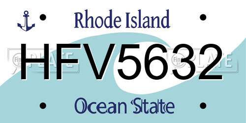HFV5632 Rhode Island License Plate