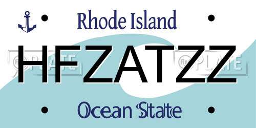 HFZATZZ Rhode Island License Plate