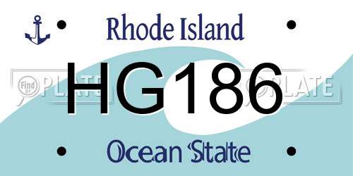 HG186 Rhode Island License Plate