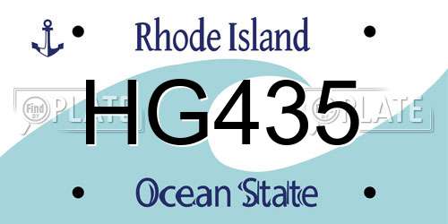 HG435 Rhode Island License Plate