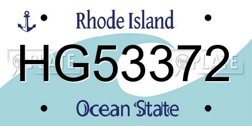 HG53372 Rhode Island License Plate