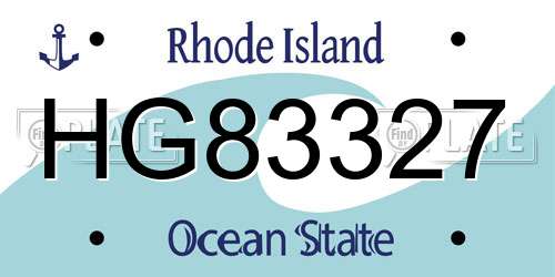 HG83327 Rhode Island License Plate