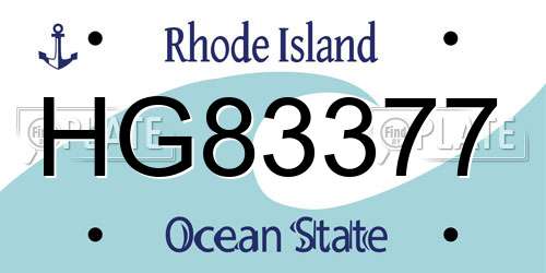 HG83377 Rhode Island License Plate