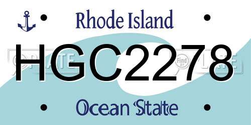 HGC2278 Rhode Island License Plate