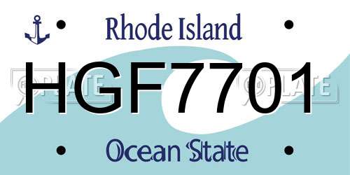 HGF7701 Rhode Island License Plate