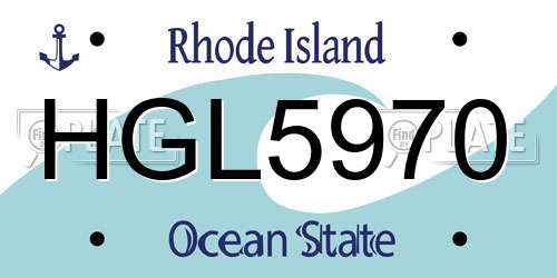 HGL5970 Rhode Island License Plate