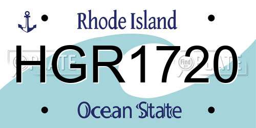 HGR1720 Rhode Island License Plate