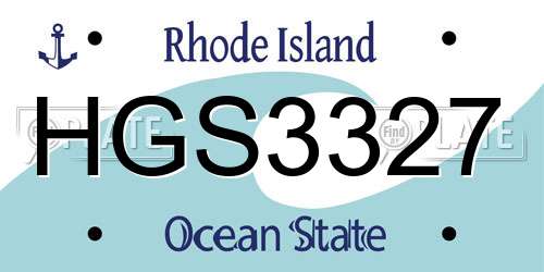 HGS3327 Rhode Island License Plate