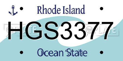 HGS3377 Rhode Island License Plate