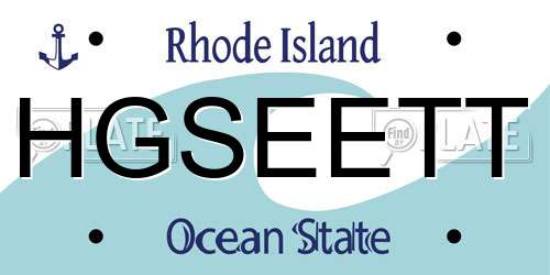 HGSEETT Rhode Island License Plate