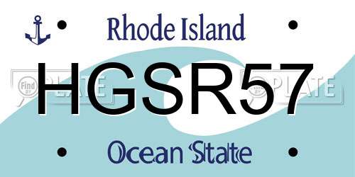 HGSR57 Rhode Island License Plate