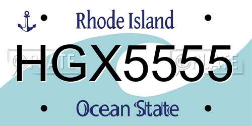HGX5555 Rhode Island License Plate