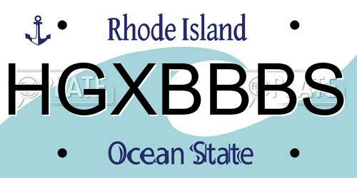 HGXBBBS Rhode Island License Plate