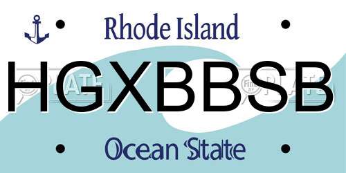 HGXBBSB Rhode Island License Plate
