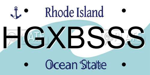 HGXBSSS Rhode Island License Plate