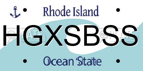 HGXSBSS Rhode Island License Plate